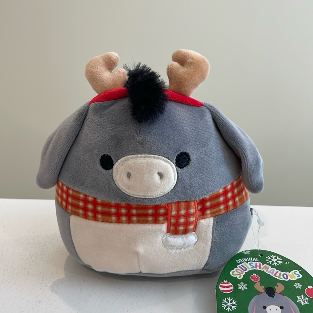 NWT 5” Jason the Donkey with Reindeer Ears Christmas Squishmallow